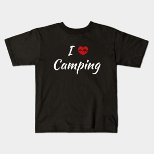 I Heart Camping Heartbeat Kids T-Shirt